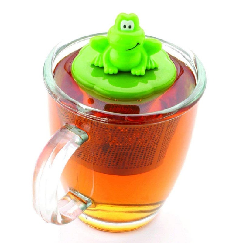 Joie Ribbit Floating Tea Cup Infuser, Steep and Strain Loose Leaf Tea, Securely Floats on Water in Mug, Cute Frog Design, Stainless Steel, BPA-Free - Image 1